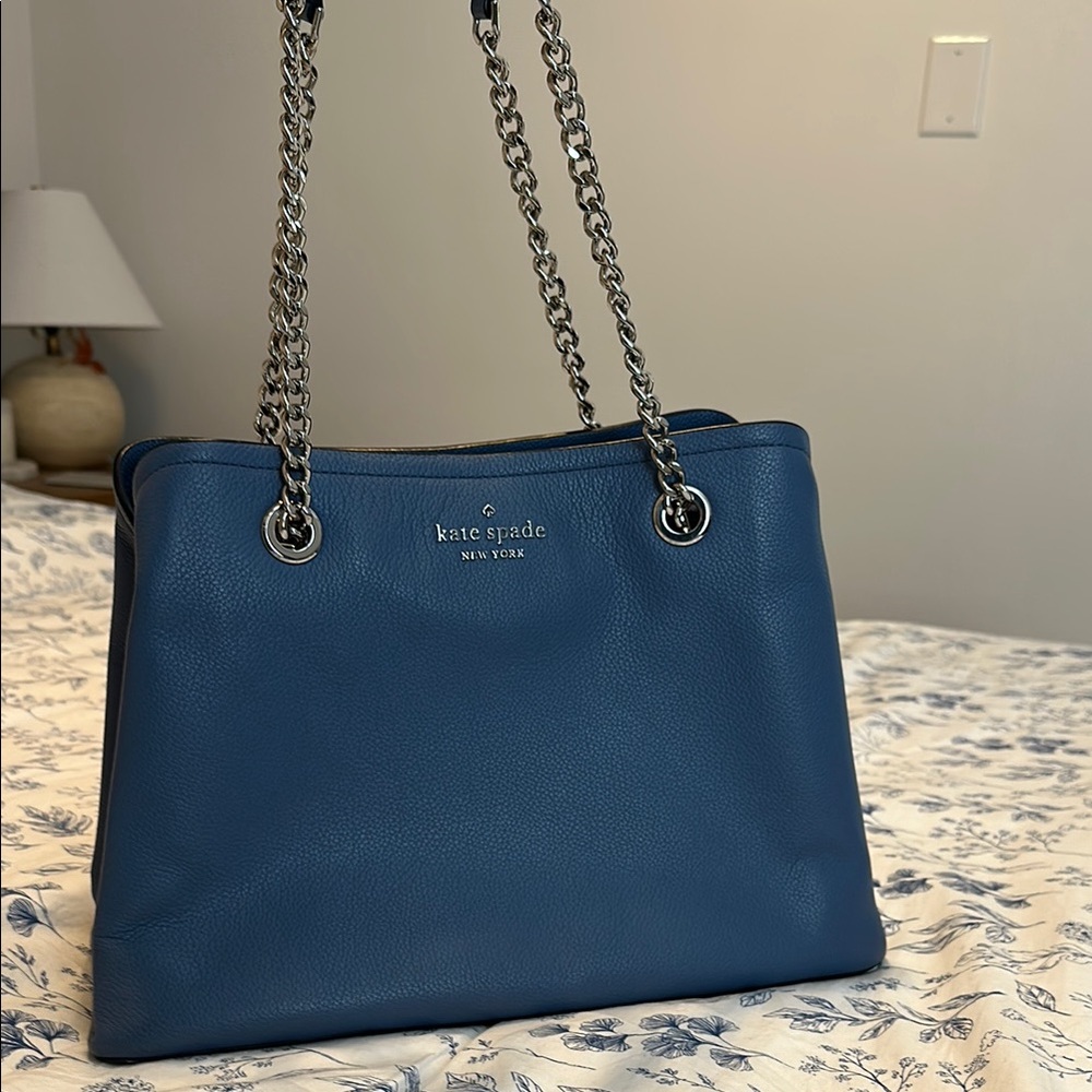Kate Spade Blue Leather Tote Bag